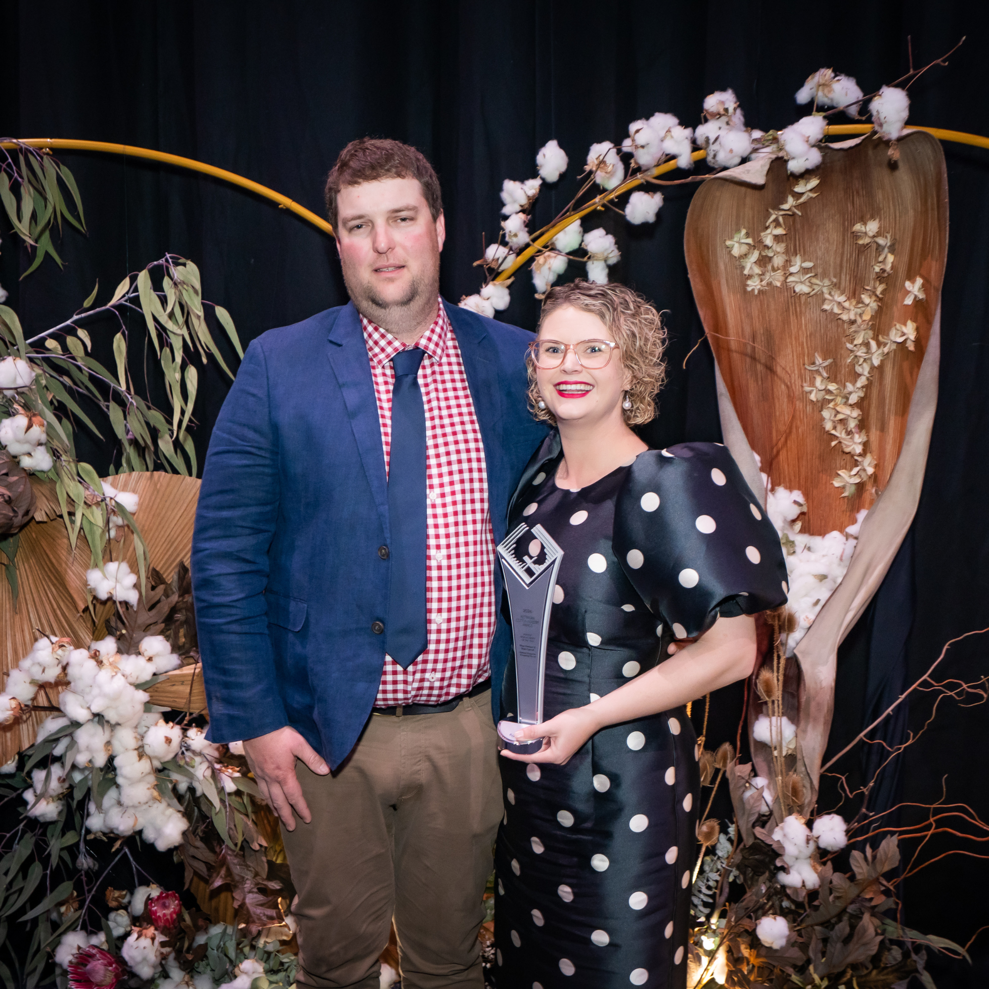 Agririsk High Achiever of the Year Rhys Herbert and Trish Carroll from Pastoral Properties (Cropping), Warra.