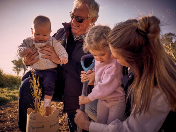 Cotton grower Kevin Schwager with his family.