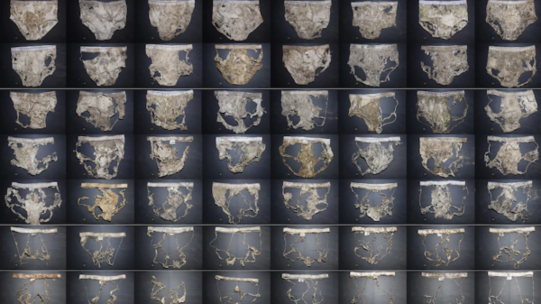 Varying levels of degraded cotton underwear