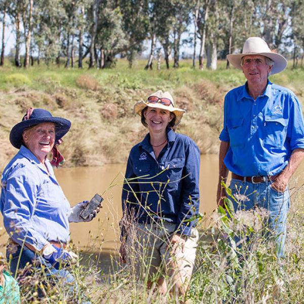 Robyn Watson, Stacey Vogel and Alec Macintosh tree planting